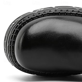 economico Stivali da motociclista-stivali da combattimento con fibbia a rivetto nera da uomo – stivaletti allacciati con plateau gotico per concerti, stile motociclista ed eventi punk