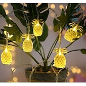 economico Strisce LED-Luci a stringa estive per spiaggia tropicale Hawaii, 3 m, 20 LED, cactus, fenicotteri, bromeliacee, palme, a batteria, per decorazioni per feste in spiaggia, piscina tropicale
