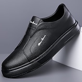 billige Sneakers til herrer-Herre Treningssko Gange Fritid Mikrofiber Bekvem Sklisikker Pustende Nylonteip Tøfler Svart Hvit Blå Sommer Vår