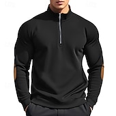 abordables sudaderas de lana-Hombre Sudadera Sudadera con cremallera Sudadera con capucha de lana Negro Vino Color Camello Gris Claro Gris Oscuro Cuello Mao Plano Cerrar Retazos Cremallera de un cuarto Deporte Casual Diario Ropa