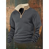 economico felpe in pile-Per uomo Felpa con cappuccio Felpa con cappuccio e zip corta Felpa con cappuccio in pile Nero Blu marino Cachi Grigio chiaro Grigio scuro Colletto Mao Semplice Con zip Tasca Frontale Sport &amp; Outdoor