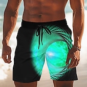 baratos Impressão Geométrica-Homens Geométrica Redemoinho Calção Justo de Natação Shorts de Natação Bermuda de Surf Cintura Média Casual Ao ar livre Férias Dia a Dia Bolsos laterais Forro de malha Cintura elástica com cordão