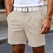 billige arbeidsshorts-Herre Dress Shorts Burmuda shorts Arbeidshorts Lomme عادي Komfort Knelengde utendørs Virksomhet Mote Fritid Svart Hvit