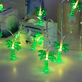 economico Strisce LED-Luci a stringa estive per spiaggia tropicale Hawaii, 3 m, 20 LED, cactus, fenicotteri, bromeliacee, palme, a batteria, per decorazioni per feste in spiaggia, piscina tropicale