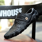 preiswerte Sneaker für Herren-Herren-Loafer aus Kunstleder zum Hineinschlüpfen mit rutschfester Sohle, handgenähte Mokassins für Spaziergänge im Freien, Reisen und den Alltag