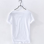 abordables T-shirts en Coton et Lin-Homme T-shirt en coton T-shirt Manches courtes Col ras du cou Été Uni Mode Designer Basique Style Classique Vacances Rue Sortir Blanche Noir Bleu T-shirt haut de gamme pour homme