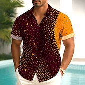 abordables Forme Géométrique-Homme Dégradé Points Ronds Chemise Chemise d&#039;été Chemise Boutonnée Manche Courte Mode Décontractée Extérieur Vacances Tenue Quotidienne Été Printemps Col Rabattu Impression 3D chemises à col Une