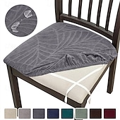 baratos Capa para Cadeira de Jantar-Capa protetora para assento de cadeira jacquard à prova d&#039;água de 1/4/6 peças, protetora de assento elástica e removível, capa antiderrapante e lavável para cadeiras de jantar, cozinha, escritório e