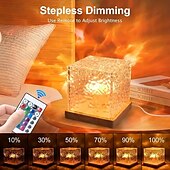 cheap Projector Lights-USB Rotating Water Wave Light Projector Remote Control Bedroom Table Lamp Crystal Night Lamp 16 Color RGB Desktop Lamp for Game Room Bedroom Christmas/Halloween Party Decoration