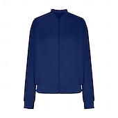 cheap Casual Jackets-Women&#039;s Casual Jacket Sport Jacket Textured Jackets Office / Career Daily Wear Going out Fall Regular Coat Stand Collar Regular Fit Warm Vintage Style Lady Casual Jacket Long Sleeve non-printing
