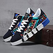 cheap Men&#039;s Sneakers-Men&#039;s Sneakers Walking Casual PU Leather Canvas Comfortable Slip Resistant Breathable Lace-up Black White Red Summer Spring