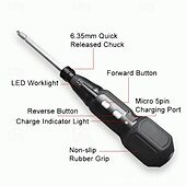 voordelige Handgereedschap-Multifunctionele elektrische schroevendraaier, USB-oplaadbaar, 3,6 V mini draadloze schroevendraaierset met bits voor doe-het-zelf reparatietaken in huis