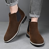abordables Botas del Chelsea-Botines Chelsea marrones clásicos para hombre con paneles laterales elásticos: calzado urbano moderno para el trabajo, citas nocturnas y ocasiones semiformales.