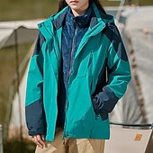 preiswerte Wasserdichte Jacken-Damen Softshelljacke Wanderjacke Thermojacke Außen Wasserdicht Winddicht Wanderoutfits Wanderbekleidung Winter Herbst Oberteil Camping / Wandern / Höhlenforschung Laufen Patchwork Gelb Rosa Purpur