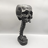 cheap Halloween Hanging &amp; Tabletop Decorations-Halloween Skull Planter &amp; Spine Stand, Resin Skull Head Flower Succulent Cactus Planter Pots,or Home Office Desk Decorations Halloween Scene Statue Sculpture Decorations