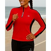 abordables Sudadera &amp; Sweatshirt-Mujer Top para correr Sudadera deportiva Cremallera de un cuarto Manga Larga Camiseta Ropa Deportiva Transpirable Al Aire Libre Corriendo Yoga Ropa de deporte Ropa de Deporte Bloque de color Negro