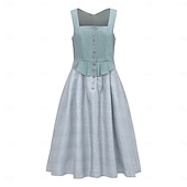 abordables Mujeres-Cerveza Oktoberfest Oktoberfest Vestidos Falda acampanada Trachtenkleader Oktoberfest / Cerveza bávaro Viena prados Mujer Carnaval Fiesta Festival de Cerveza Paño de estilo tradicional Vestido