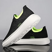 cheap Slip-On Casual Shoes-Men's Slip-On Knit Walking Sneakers – Lightweight Breathable Casual Shoes for Travel, Gym &amp; Daily Wear