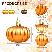 economico Decorazioni Appese e da Tavolo per Halloween-24 pezzi di ornamenti di zucca di Halloween da appendere, mini ornamenti autunnali per il Ringraziamento, decorazioni di zucca artificiale piatte da 2 pollici per la festa del raccolto, festa di