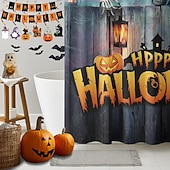 abordables Bain d&#039;Halloween-Rideau de douche d&#039;Halloween avec crochets en polyester lavable et imperméable, décoration de salle de bain et baignoire