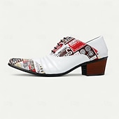 preiswerte Elementare Anzugschuhe-weiße Slipper für Herren mit Zeitungsdruck-Design und hohem Fashion-Appeal, ideal für lässige Tage, Streetstyle und kreative Events