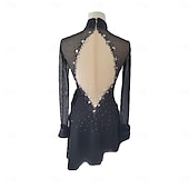 economico Abiti da Pattinaggio Artistico-Abito da pattinaggio artistico Per donna Ragazze Pattinaggio sul ghiaccio Vestito Nero Foro per il pollice tintura sfumata Alta elasticità Professionale Competizione Vestiti da pattinaggio sul