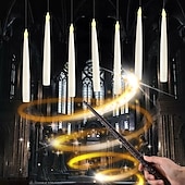 cheap Candle Lights-10/12/20 Pcs Suspended Electronic Candle Lamp Pencil Magic Wand Remote Control Halloween Christmas Party Atmosphere Decoration Lamp AAA Battery Box