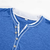 economico Maglietta casual Henley-Per uomo Maglietta Maglia Henley Maniche Corte Semplice Moda Designer Essenziale Henley Vacanza Streetwear Uscire Estate Nero Blu Verde Maglietta Henley