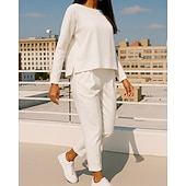 tanie dresy-Damskie Dres Spodnie dresowe Bluza z kapturem Kieszeń Solidne kolory Zestawy odzież Wiosna Czarny Biały Siłownia Na zewnątrz Bieganie Odporność na wiatr Lekki Długi rękaw Sport Odzież sportowa