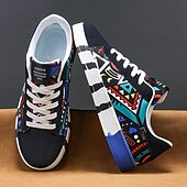 cheap Men&#039;s Sneakers-Men&#039;s Sneakers Walking Casual PU Leather Canvas Comfortable Slip Resistant Breathable Lace-up Black White Red Summer Spring