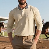 preiswerte Klassisches Poloshirt für Herren-Herren Golfshirt Golf Poloshirts Arbeit Lässig Revers Kurzarm Basic Modern Farbblock Knöpfe Frühling Herbst Normale Passform Aprikose Schwarz Weiß Gelb Rote Marineblau Golfshirt