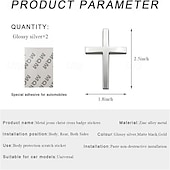 abordables Autocollants muraux-Lot de 4 autocollants en métal représentant une croix de Jésus-Christ, emblème en métal 3D pour voiture, moto, vélo électrique, décoration de logo arrière pour modification de véhicule