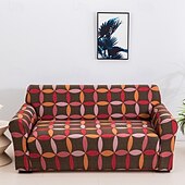 cheap Sofa Cover-Elastic Sofa Cover With Geometry Print Stretchable Living Room Sofa Combination Horizontal Sofa Cover for 1/2/3/4 Seats Suitable for All Seasons