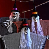 お買い得  ハロウィンの屋外装飾-ハロウィーン吊り下げスケルトンゴーストデコレーション3個パック、ハロウィーン屋外デコレーション用死神、ハロウィーンスケルトンフライングゴースト、お化け屋敷小道具、パーティーデコレーション