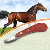 levne Podpora a péče o zvířata-Nářadí pro podkováře, nástroje na zastřihování koňských kopyt - profesionální nůž na koňská kopyta z nerezové oceli s ergonomickou dřevěnou rukojetí - ideální pro zastřihování a péči o koňská kopyta,