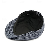 お買い得  メンズハット-男性用 ハンチング アスコットハット キャスケットハット ブルー グレー 綿織物 ファッション カジュアル ストリート 日常 チェック 調整可能 サンスクリーン 高通気性