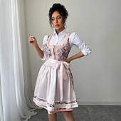cheap Dirndl-Oktoberfest Dress Dirndl Maid Bavarian German Munich Wiesn Women&#039;s Carnival Party Beer Festival Traditional Style Cloth