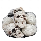 voordelige Halloween-Halloween schedel decoratie hanger spookhuis geheime kamer gepersonaliseerde creatieve mesh zak kleine schedel rekwisieten
