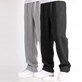 baratos Calças Desportivas-Homens Calças de lã Calças Esportivas Corredor Calças Calça de moletom de perna reta Cintura elástica Perna reta Tecido Quente Comprimento total Esportes Diário Férias Estilo Clássico Cinza escuro