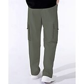 economico Pantaloni cargo-Per uomo Pantaloni Cargo Pantaloni Elastico in vita Coulisse Multi-tasche Semplice Mimetico Indossabile All&#039;aperto Quotidiano Campeggio &amp; Escursionismo Moda Classico Nero Verde militare