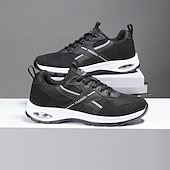 economico Sneakers Casual-sneakers alla moda bianche e grigie da uomo: comode scarpe casual con un marchio audace, ideali per attività all'aperto, viaggi e tempo libero