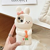Недорогие Чехлы для iPhone-телефон Кейс для Назначение iPhone 16 Pro Max Plus 15 Pro Max Plus 14 Pro Max Plus 13 Pro Max Кейс на заднюю панель Защита от удара Кролик Силикон