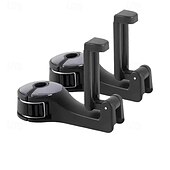 abordables almacenamiento de equipaje y viajes-2 soportes para reposacabezas de coche, gancho multifunción para asiento trasero, organizador con bloqueo para teléfono, soporte para colgar bolsas, comestibles, bolsos, abrigos y accesorios.