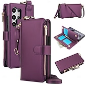 cheap Samsung Cases-Phone Case For Samsung Galaxy S25 S25 Plus S25 Ultra S23 Ultra Plus S23 Ultra S23 Plus A73 A53 A13 5G Wallet Case Zipper with Lanyard Card Slot Retro TPU PU Leather