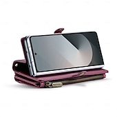Χαμηλού Κόστους Samsung Θήκη-τηλέφωνο tok Για Samsung Galaxy Z Fold 7 Θήκη κάρτας πορτοφολιού Φερμουάρ Προστατευτικό για όλο το σώμα με τον Lanyard TPU PU δέρμα