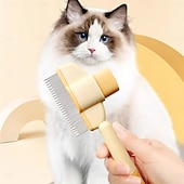 baratos Artigos para Cuidados do Pêlo para Cães-pente para remoção de pelos de animais de estimação com botão de liberação, pente para remoção de pelos de animais de estimação contra pulgas, para cães ou gatos de pelo longo e curto