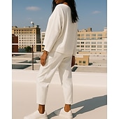 tanie dresy-Damskie Dres Spodnie dresowe Bluza z kapturem Kieszeń Solidne kolory Zestawy odzież Wiosna Czarny Biały Siłownia Na zewnątrz Bieganie Odporność na wiatr Lekki Długi rękaw Sport Odzież sportowa