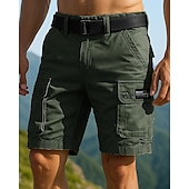 abordables Fondos-Hombre Pantalones cortos de carga Al aire libre Ajuste regular Impermeable Resistente al Viento Prendas de abajo Bolsillo Negro Verde Algodón Camping / Senderismo Corriendo S M L XL XXL