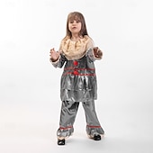 preiswerte Klassischer Horror-Clown Pennywise Halloween Kostüm Es Horror Gruseliges Kostüm Kinder Jungen Mädchen Halloween Karneval Leistung Party Einfache Halloween-Kostüme Verkleiden