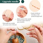 abordables Bricolage-Spinner à perles en bois sans effort pour la fabrication de bijoux DIY Spinner à bracelets en bois fabriqué à la main avec aiguille à perles en métal parfait pour créer des graines colorées &amp;bracelets
